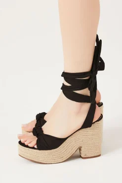 Lace-Up Espadrille Block Heels
