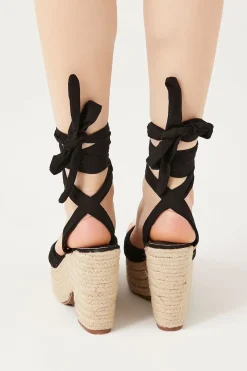 Lace-Up Espadrille Block Heels