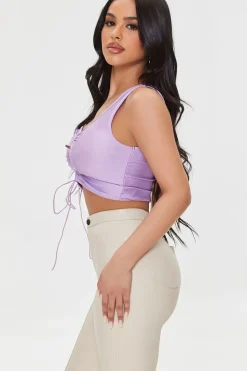Lace-Up One-Shoulder Crop Top