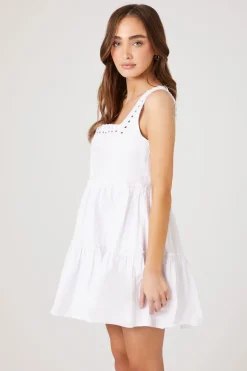Lace-Up Tiered Babydoll Dress