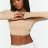 Ladder Cutout Long-Sleeve Crop Top