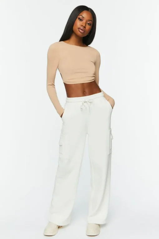 Ladder Cutout Long-Sleeve Crop Top