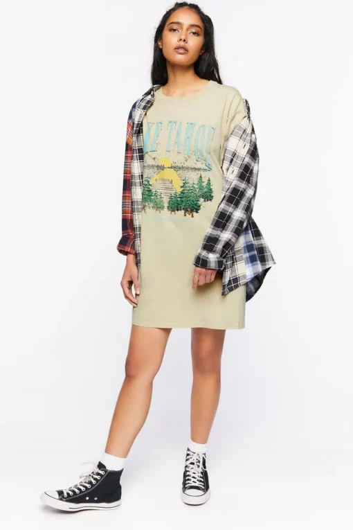 Lake Tahoe Graphic T-Shirt Dress