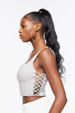 Lattice Cutout Cropped Tank Top