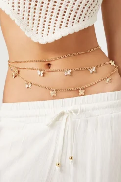 Layered Butterfly Charm Belly Chain