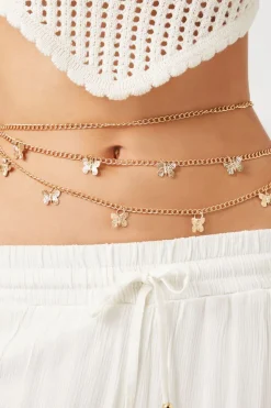 Layered Butterfly Charm Belly Chain