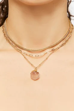 Layered Faux Crystal Necklace