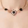 Layered Faux Gem Heart Necklace