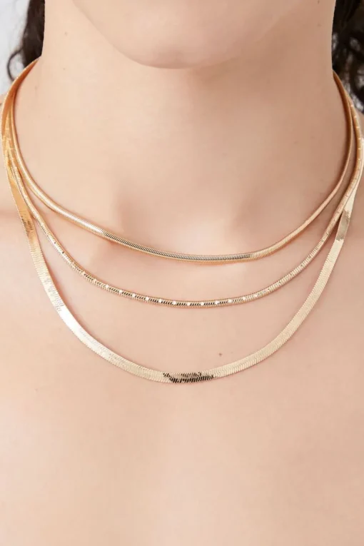 Layered Herringbone Chain Necklace