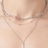 Layered Matchstick Pendant Necklace