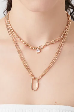 Layered Screw Lock Pendant Necklace