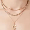Layered Snake Pendant Necklace