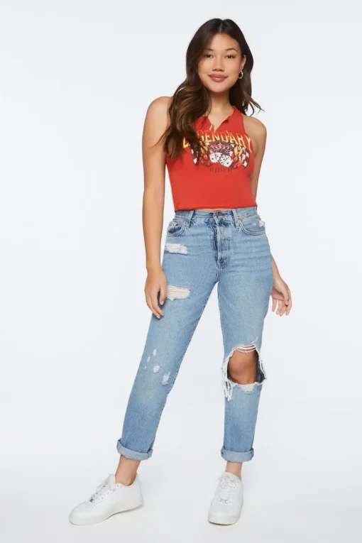 Legendary Graphic Cropped Tank Top
