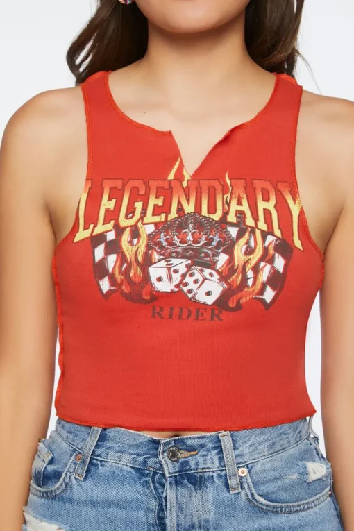 Legendary Graphic Cropped Tank Top