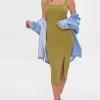Leg-Slit Bodycon Dress