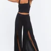 Leg-Slit Palazzo Pants
