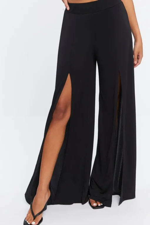 Leg-Slit Palazzo Pants