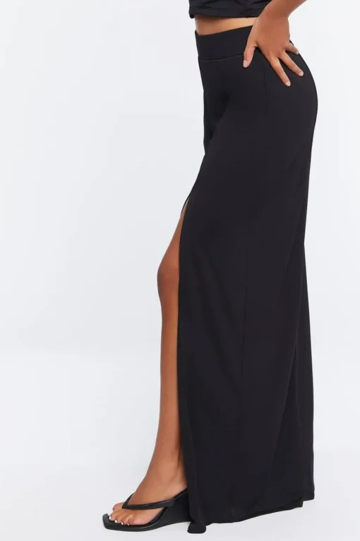 Leg-Slit Palazzo Pants