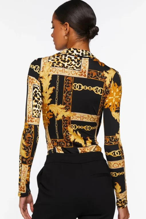 Leopard & Chain Print Bodysuit