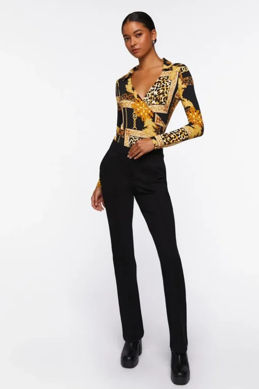 Leopard & Chain Print Bodysuit