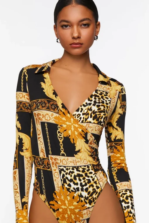 Leopard & Chain Print Bodysuit