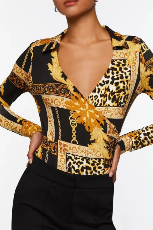 Leopard & Chain Print Bodysuit