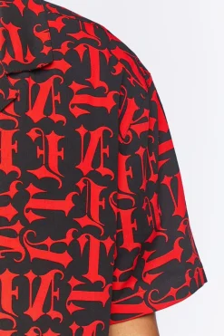 Lettered Print Shirt