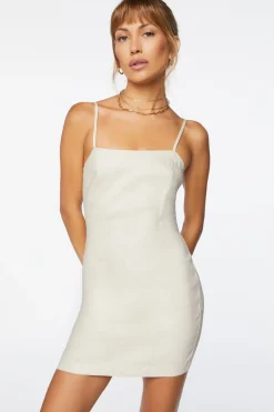 Linen-Blend Cami Mini Dress