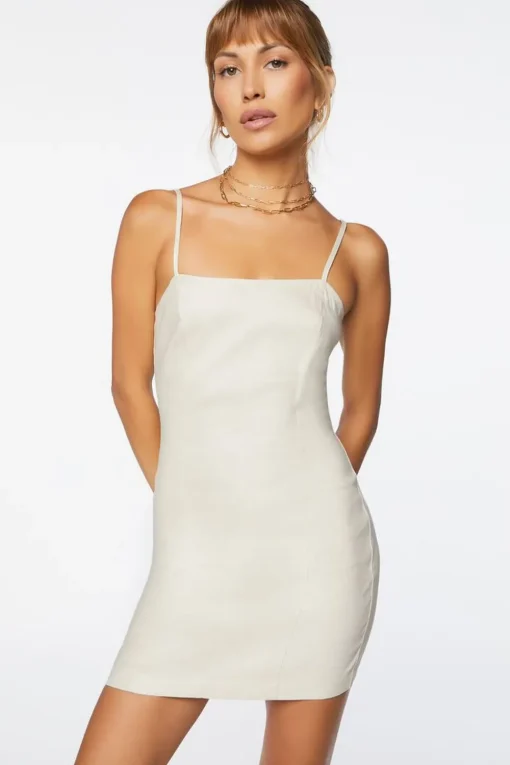 Linen-Blend Cami Mini Dress