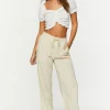Linen-Blend Mid-Rise Pants