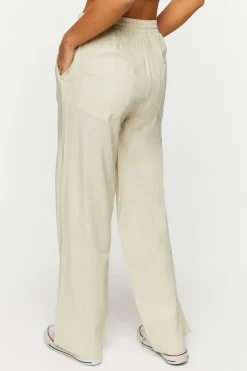 Linen-Blend Mid-Rise Pants