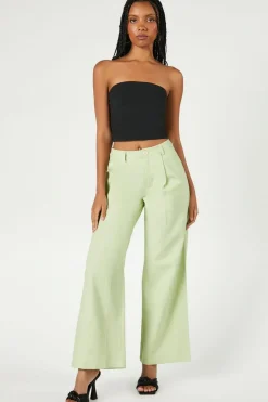 Linen-Blend Mid-Rise Trousers