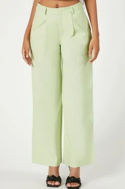 Linen-Blend Mid-Rise Trousers
