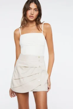 Linen-Blend Mini Skirt
