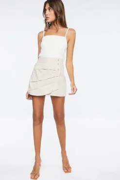 Linen-Blend Mini Skirt
