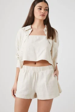 Linen-Blend Pocket Shorts