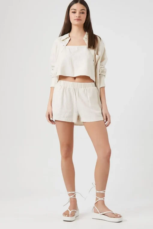 Linen-Blend Pocket Shorts