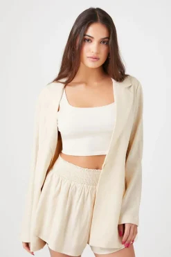 Linen-Blend Pull-On Shorts