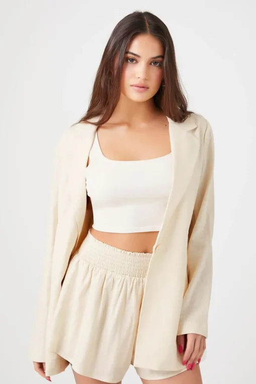 Linen-Blend Pull-On Shorts