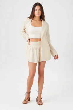 Linen-Blend Pull-On Shorts