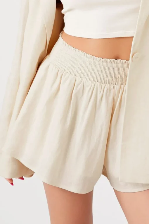 Linen-Blend Pull-On Shorts