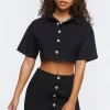 Linen-Blend Shirt & Skirt Set