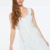 Linen-Blend Tiered Mini Dress