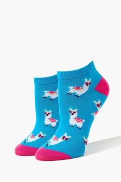 Llama Print Ankle Socks