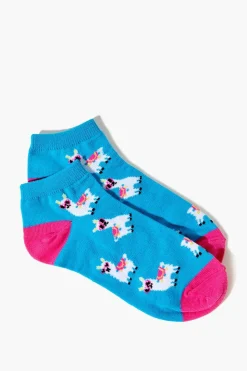 Llama Print Ankle Socks