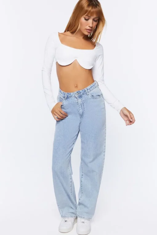Long-Sleeve Crop Top
