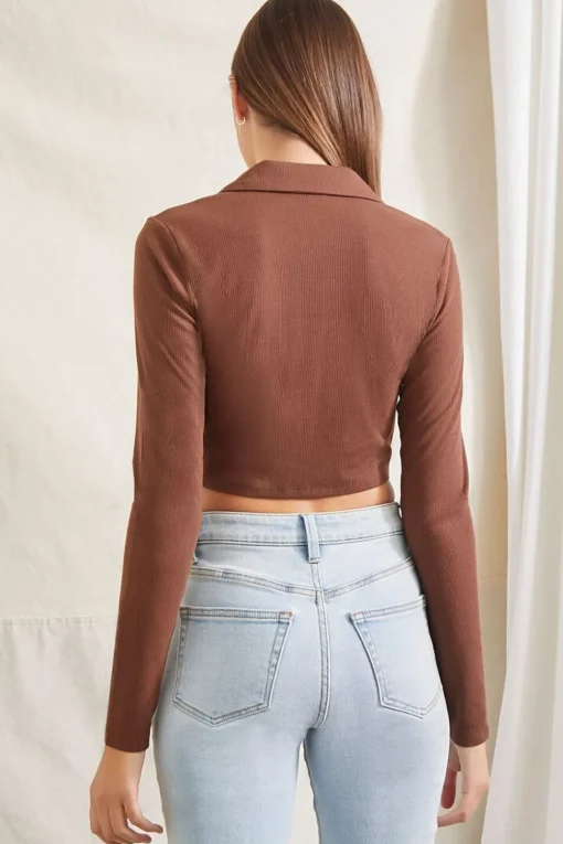 Long-Sleeve Tie-Front Top