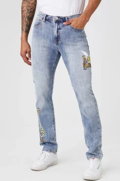Lost In Heaven Graphic Slim Jeans