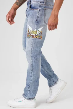 Lost In Heaven Graphic Slim Jeans