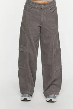 Low-Rise Wide-Leg Corduroy Pants